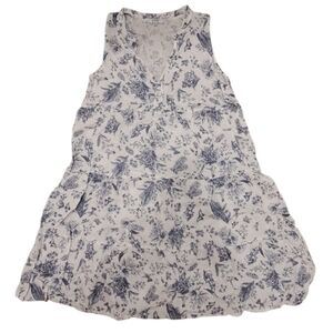Linen Toile Tiered Sundress